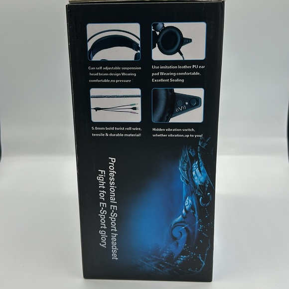 NWT YoroGlowing Vibration Stereo Headphone Gaming Headsets With Microphone PC - Picture 6 of 9